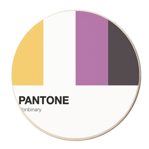 Pantone Non Binary Queer Giftwear - personalised beer coaster by AbiGoLucky