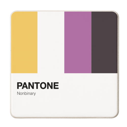 Pantone Non Binary Queer Giftwear - personalised beer coaster by AbiGoLucky