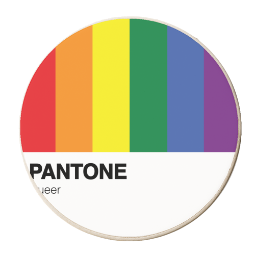 Pantone Queer LGBTQ+ Gay Giftware - personalised beer coaster by AbiGoLucky