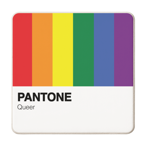 Pantone Queer LGBTQ+ Gay Giftware - personalised beer coaster by AbiGoLucky