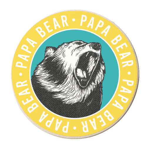 Papa Bear - personalised beer coaster by Vallely Studios