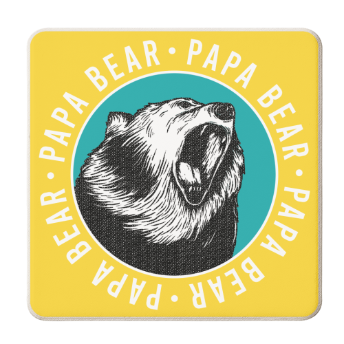 Papa Bear - personalised beer coaster by Vallely Studios