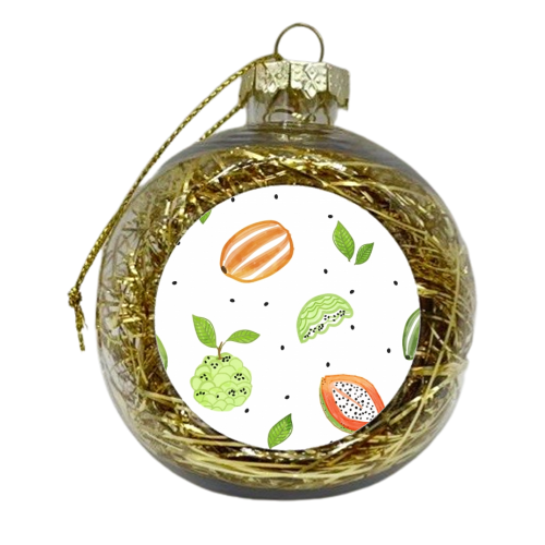 Papaya & Custard Apple - xmas bauble by Uma Prabhakar Gokhale