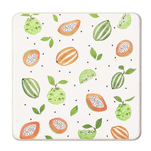 Papaya & Custard Apple - personalised beer coaster by Uma Prabhakar Gokhale