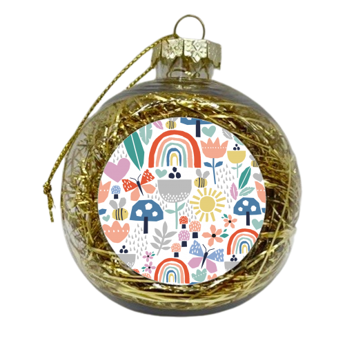 Papercut floral pattern - xmas bauble by sarah morley