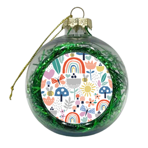 Papercut floral pattern - xmas bauble by sarah morley