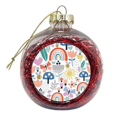 Papercut floral pattern - xmas bauble by sarah morley