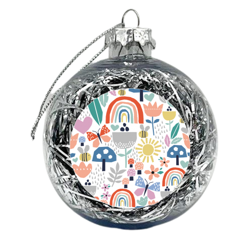 Papercut floral pattern - xmas bauble by sarah morley