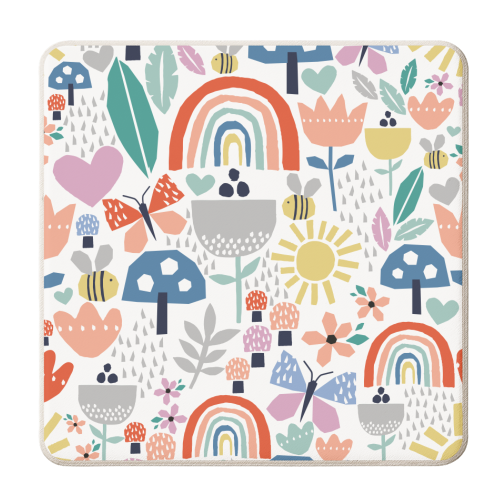 Papercut floral pattern - personalised beer coaster by sarah morley