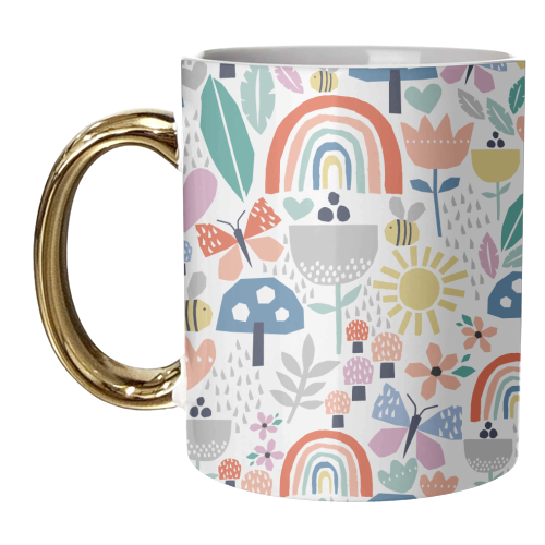Papercut floral pattern - unique mug by sarah morley