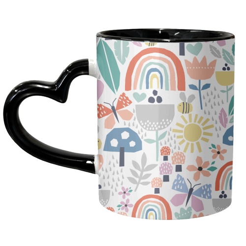 Papercut floral pattern - unique mug by sarah morley