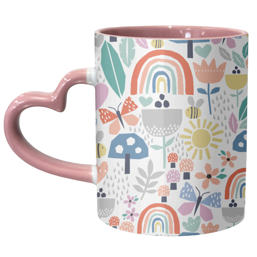 Papercut floral pattern - unique mug by sarah morley