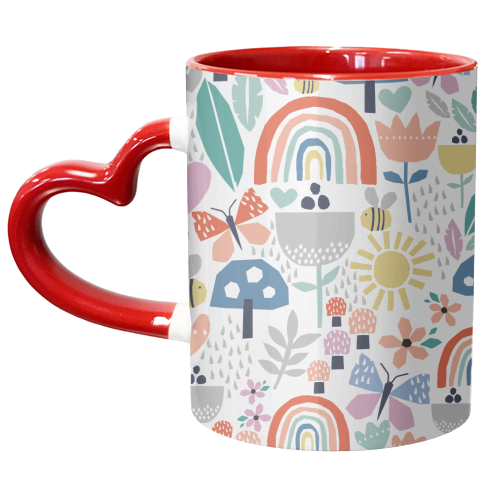 Papercut floral pattern - unique mug by sarah morley