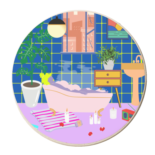 Paradise House: Bathroom - personalised beer coaster by Nina Robinson