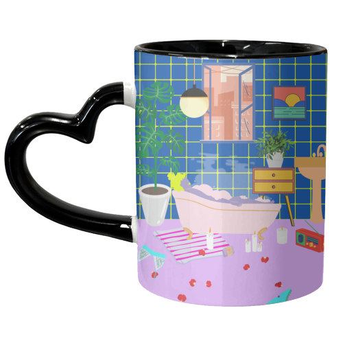 Paradise House: Bathroom - unique mug by Nina Robinson