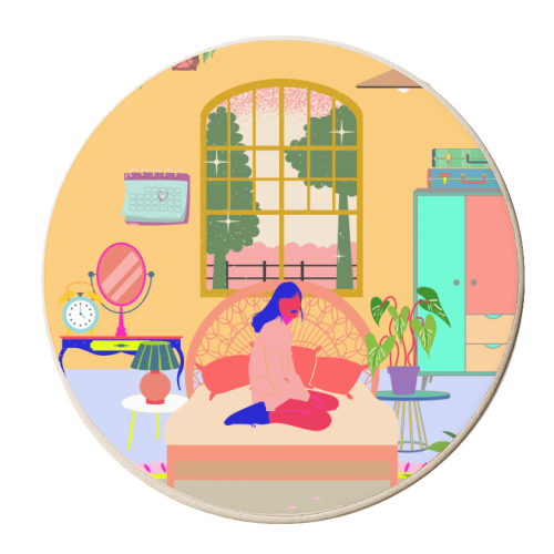 Paradise House: Bedroom - personalised beer coaster by Nina Robinson