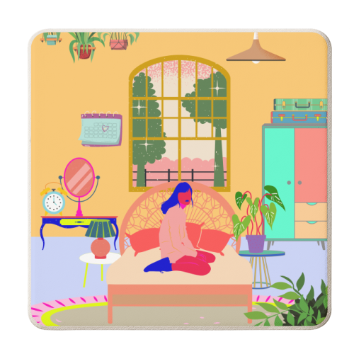 Paradise House: Bedroom - personalised beer coaster by Nina Robinson