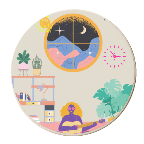 Paradise House: Chillout Room - personalised beer coaster by Nina Robinson