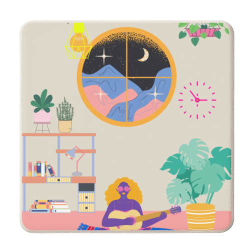 Paradise House: Chillout Room - personalised beer coaster by Nina Robinson