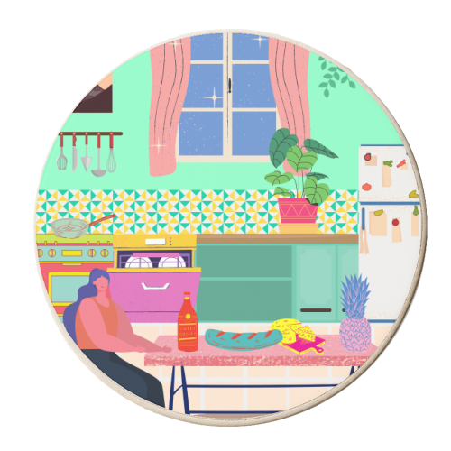 Paradise House: Kitchen - personalised beer coaster by Nina Robinson