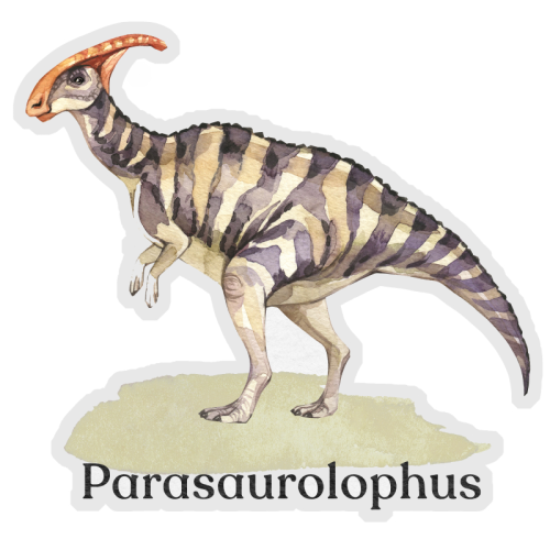 Parasaurolophus - Die Cut Sticker by Gal Design