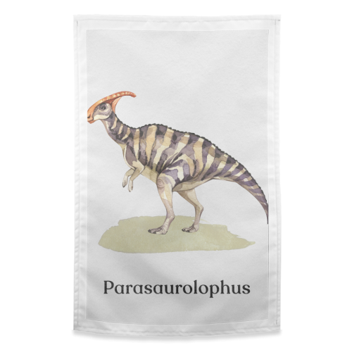 Parasaurolophus - funny tea towel by Gal Design