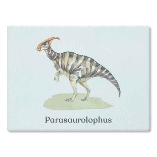 Parasaurolophus - glass chopping board by Gal Design