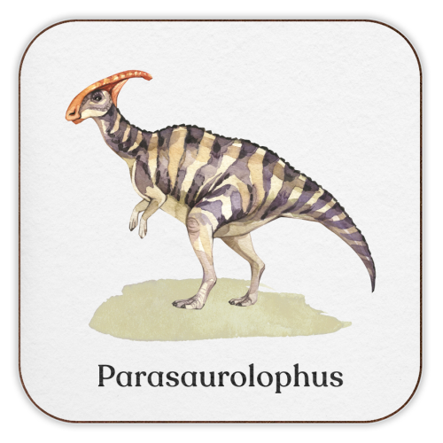 Parasaurolophus - personalised beer coaster by Gal Design