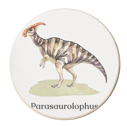 Parasaurolophus - personalised beer coaster by Gal Design