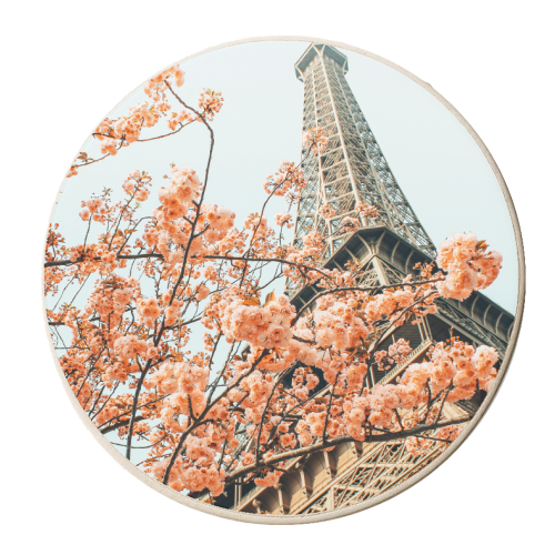 Paris in Spring | Travel Photography Eifel Tower | Wonder Building Architecture Love - personalised beer coaster by Uma Prabhakar Gokhale