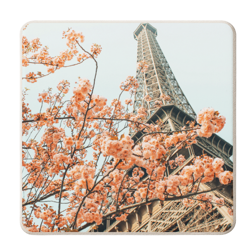 Paris in Spring | Travel Photography Eifel Tower | Wonder Building Architecture Love - personalised beer coaster by Uma Prabhakar Gokhale