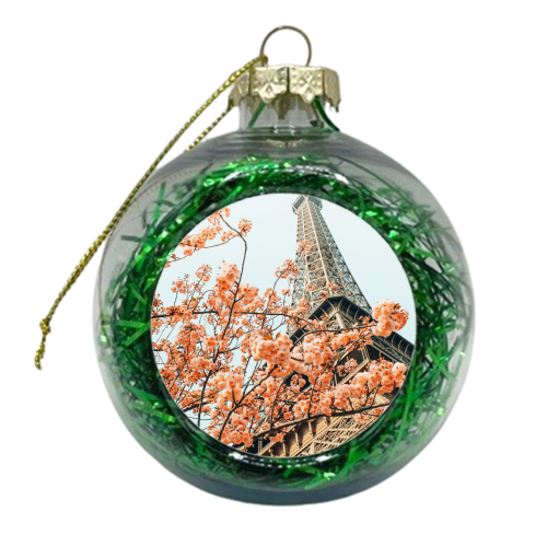 Paris in Spring | Travel Photography Eifel Tower | Wonder Building Architecture Love - xmas bauble by Uma Prabhakar Gokhale