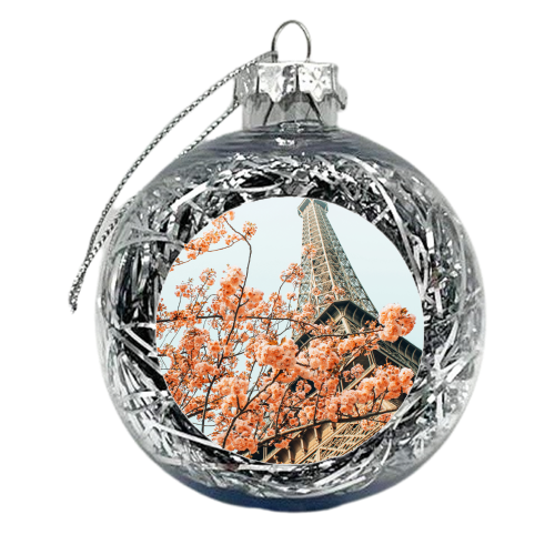 Paris in Spring | Travel Photography Eifel Tower | Wonder Building Architecture Love - xmas bauble by Uma Prabhakar Gokhale