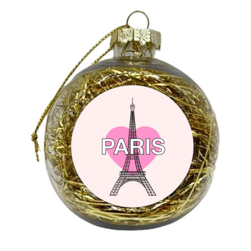 Paris Love Heart - xmas bauble by Adam Regester