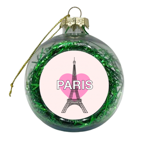 Paris Love Heart - xmas bauble by Adam Regester