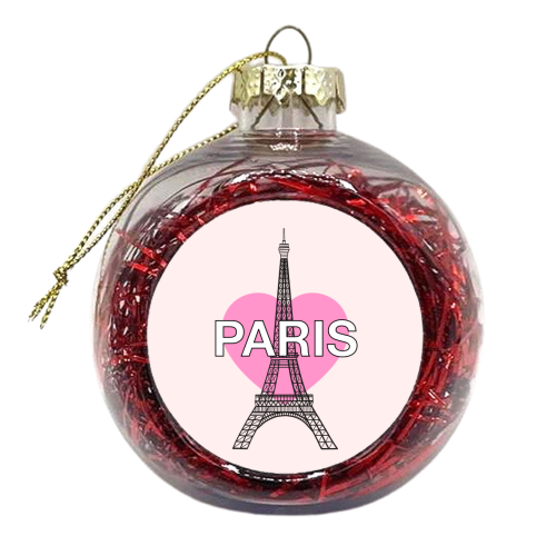 Paris Love Heart - xmas bauble by Adam Regester