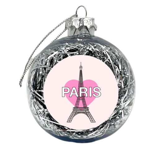 Paris Love Heart - xmas bauble by Adam Regester