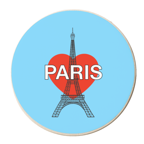 Paris Lovers Landmarks (Eiffel Tower) - personalised beer coaster by Adam Regester