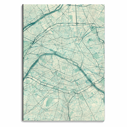 Paris Map Blue Vintage - personalised A4, A5, A6 notebook by City Art Posters