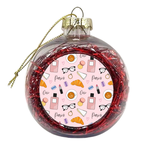Paris Theme Pattern - xmas bauble by The Girl Next Draw