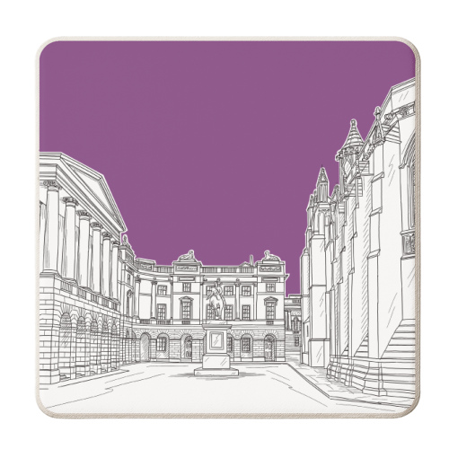 Parliament Square, Edinburgh (Lavender Background) - personalised beer coaster by Adam Regester
