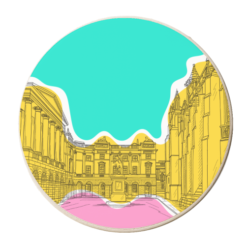 Parliament Square, Edinburgh (Scotland) In Colours - personalised beer coaster by Adam Regester