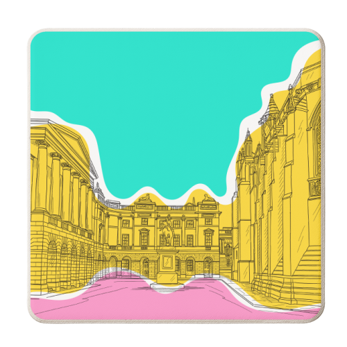 Parliament Square, Edinburgh (Scotland) In Colours - personalised beer coaster by Adam Regester