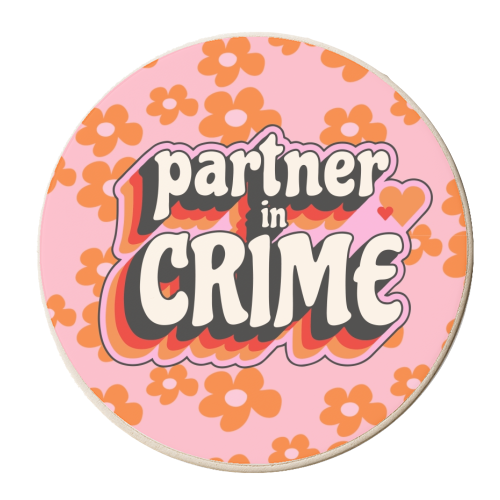 Partner in Crime - personalised beer coaster by Lilly Rose