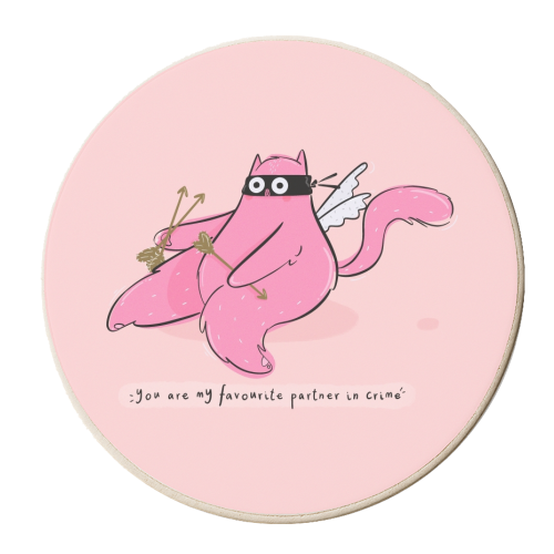 Partners In Crime - personalised beer coaster by Alice Palazon