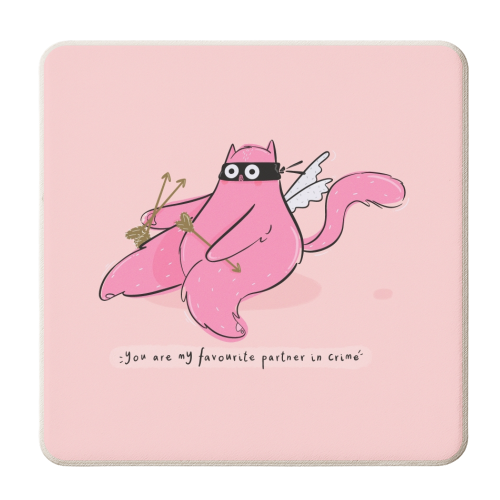 Partners In Crime - personalised beer coaster by Alice Palazon