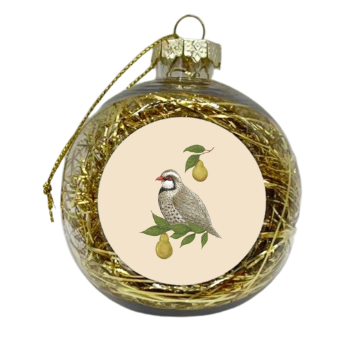 Partridge in a Pear Tree - xmas bauble by Ellie Bednall