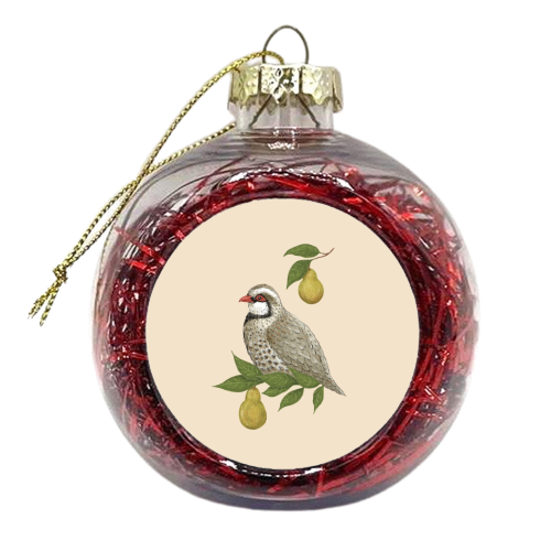 Partridge in a Pear Tree - xmas bauble by Ellie Bednall