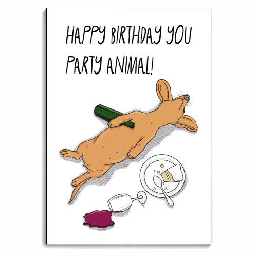 Party Animal Birthday Greeting - personalised A4, A5, A6 notebook by Adam Regester
