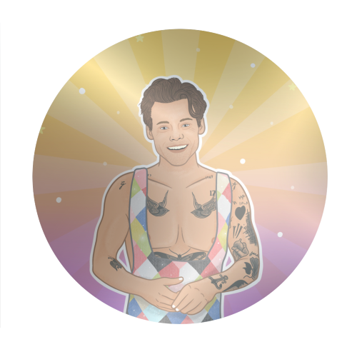 Party in Styles - Circle Sticker by Loren Grosvenor